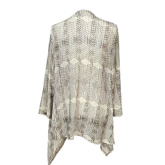 Chicos Cardigan Size XL Sweater Vest Duster Waterfall Brown Boho Long Abstract - Picture 3 of 12